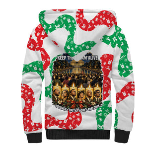 Civil Rights Leaders Christmas Sherpa Hoodie Vintage Black History Hope Freedom Art