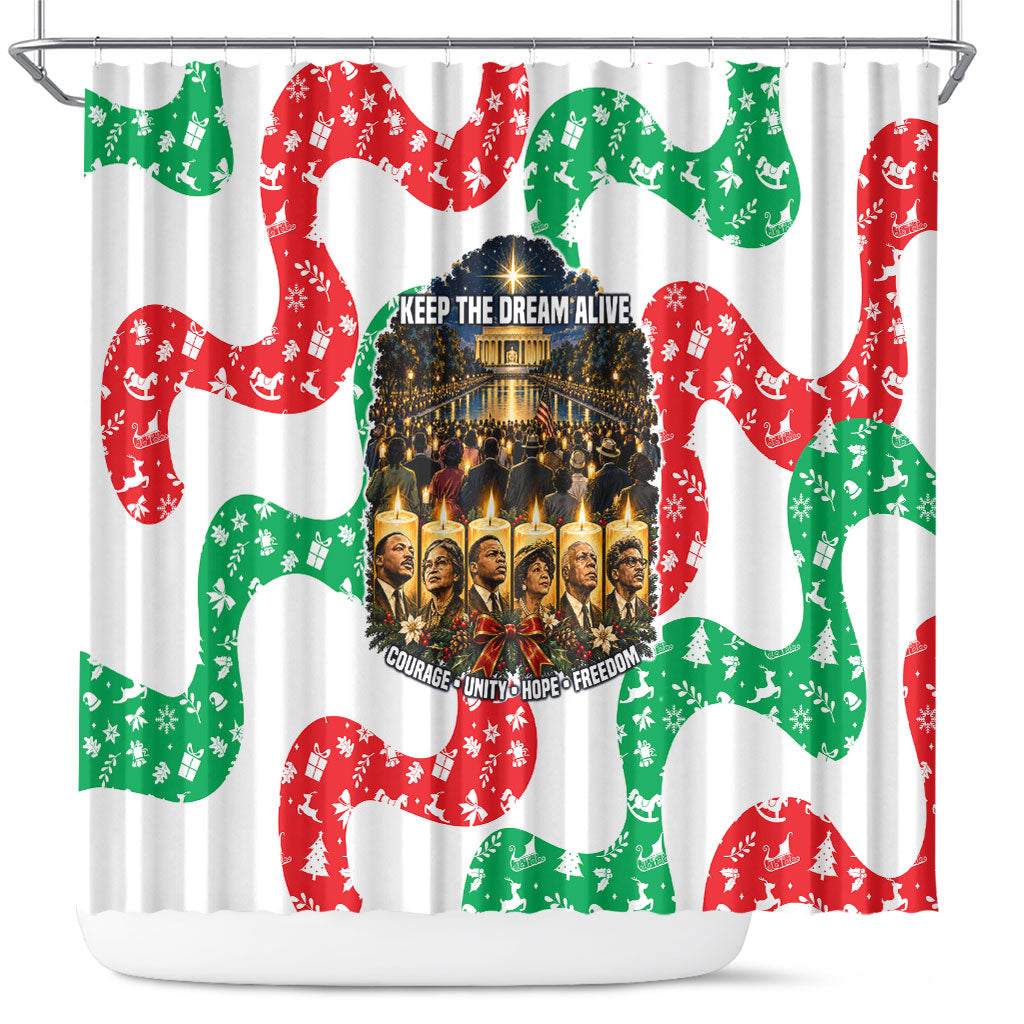 Civil Rights Leaders Christmas Shower Curtain Vintage Black History Hope Freedom Art