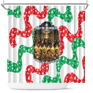 Civil Rights Leaders Christmas Shower Curtain Vintage Black History Hope Freedom Art