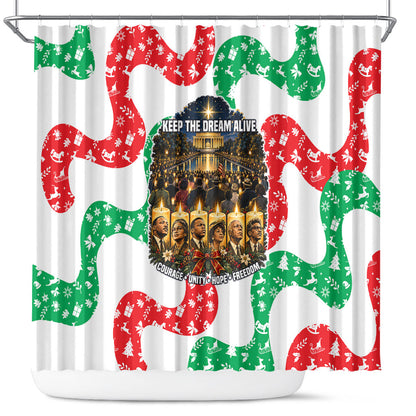 Civil Rights Leaders Christmas Shower Curtain Vintage Black History Hope Freedom Art