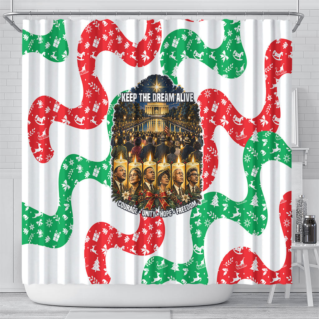 Civil Rights Leaders Christmas Shower Curtain Vintage Black History Hope Freedom Art