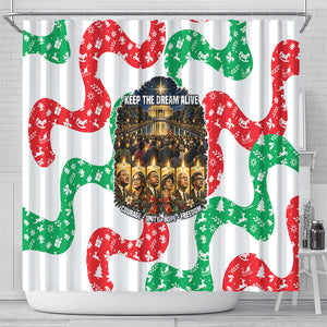 Civil Rights Leaders Christmas Shower Curtain Vintage Black History Hope Freedom Art