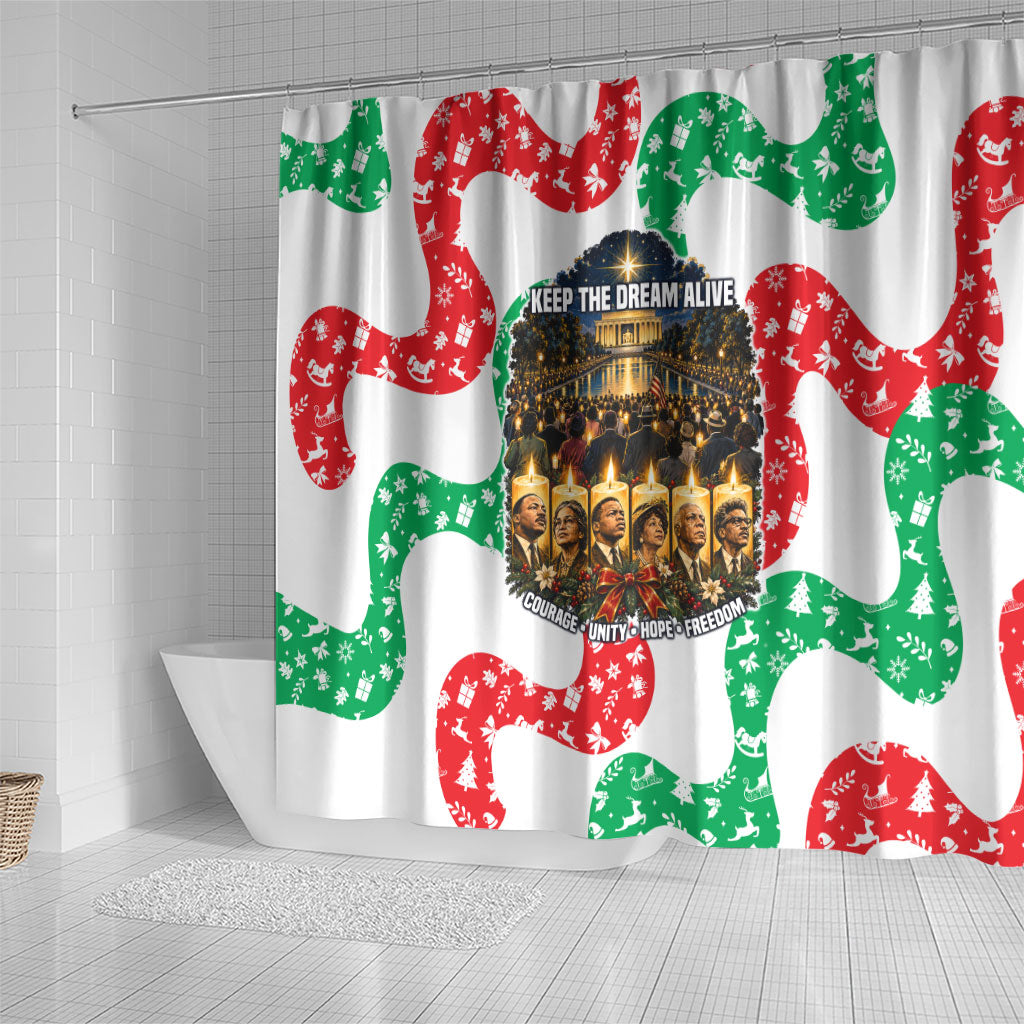 Civil Rights Leaders Christmas Shower Curtain Vintage Black History Hope Freedom Art