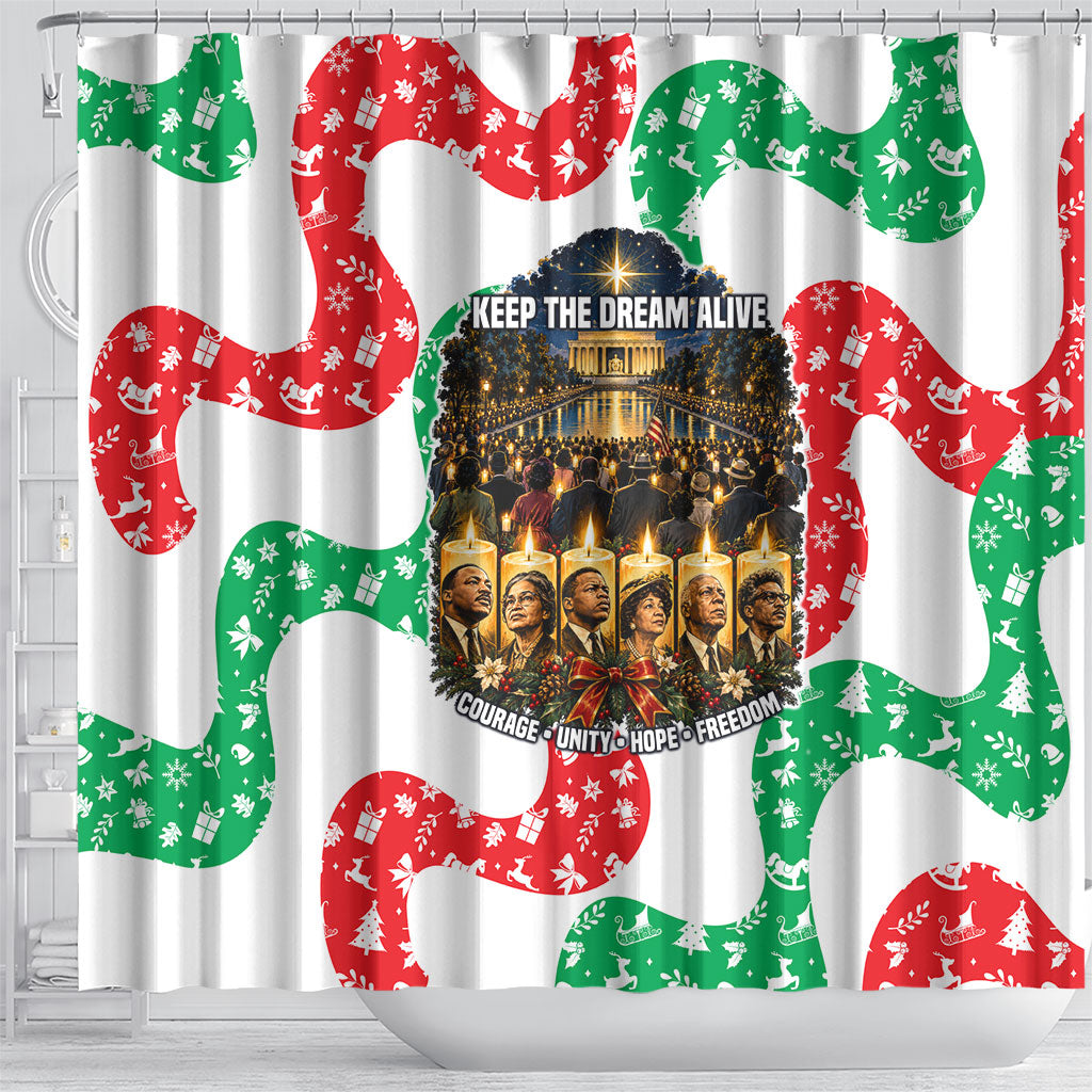 Civil Rights Leaders Christmas Shower Curtain Vintage Black History Hope Freedom Art