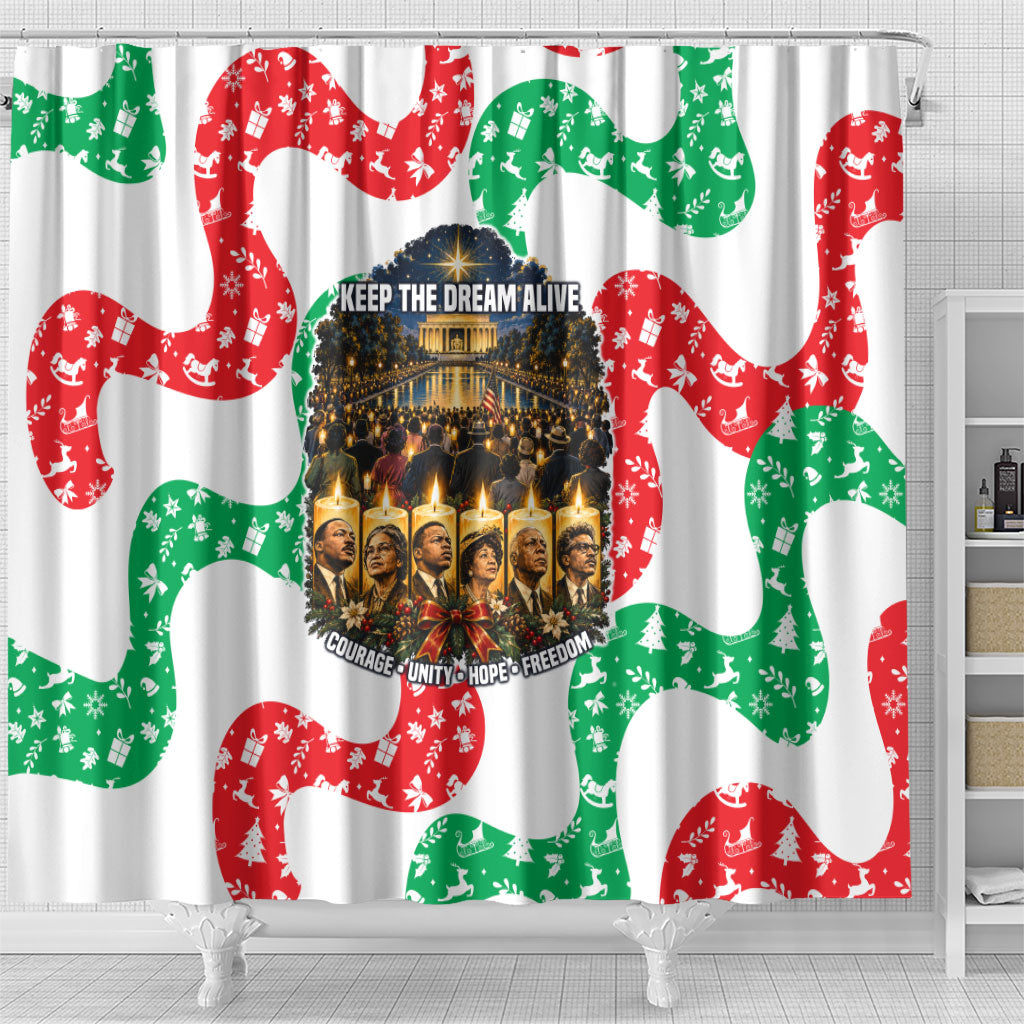 Civil Rights Leaders Christmas Shower Curtain Vintage Black History Hope Freedom Art