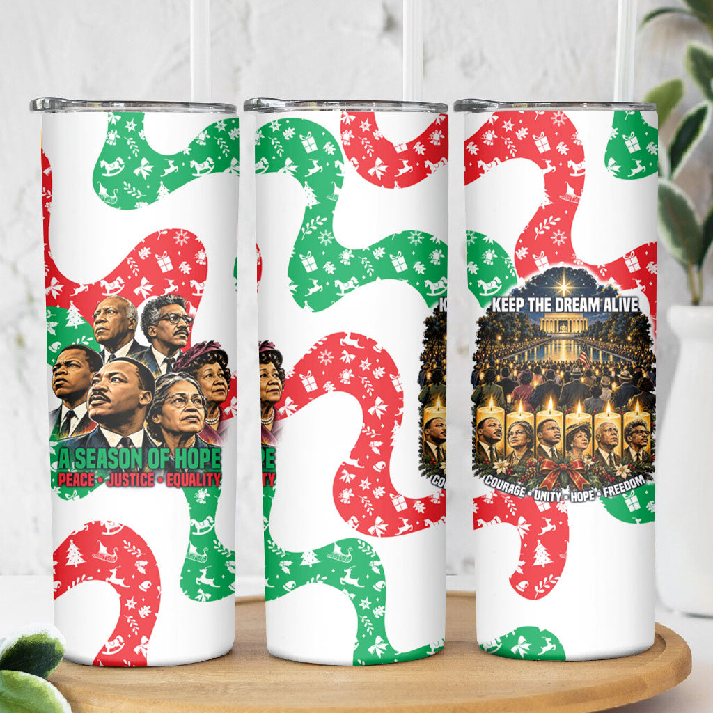 Civil Rights Leaders Christmas Skinny Tumbler Vintage Black History Hope Freedom Art