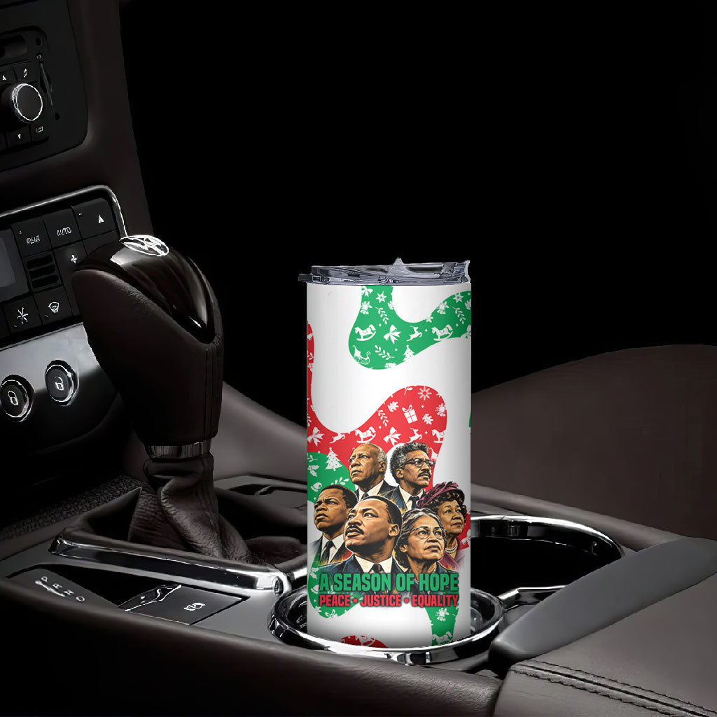 Civil Rights Leaders Christmas Skinny Tumbler Vintage Black History Hope Freedom Art
