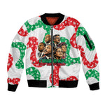 Civil Rights Leaders Christmas Sleeve Zip Bomber Jacket Vintage Black History Hope Freedom Art