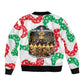 Civil Rights Leaders Christmas Sleeve Zip Bomber Jacket Vintage Black History Hope Freedom Art