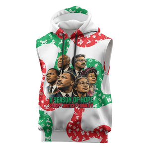 Civil Rights Leaders Christmas Sleeveless Hoodie Vintage Black History Hope Freedom Art