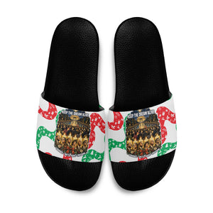 Civil Rights Leaders Christmas Slide Sandals Vintage Black History Hope Freedom Art