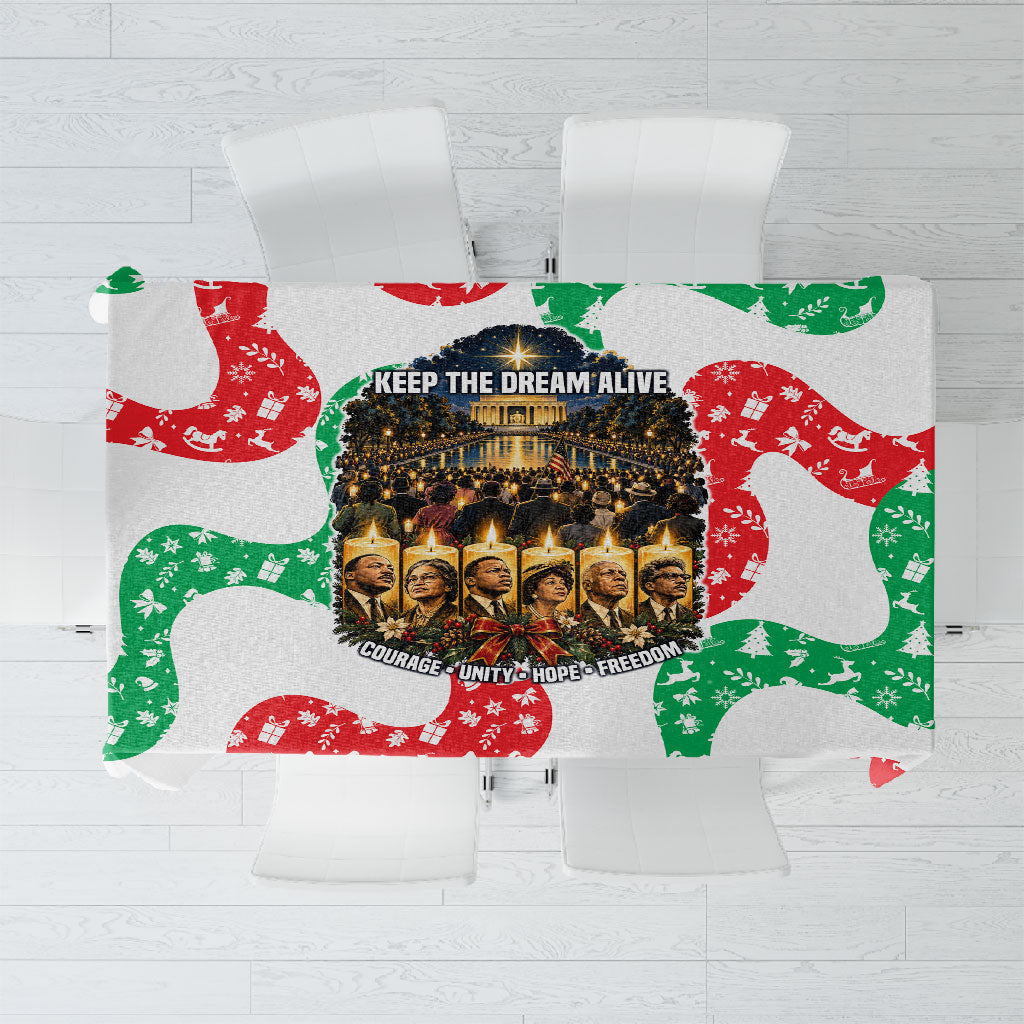 Civil Rights Leaders Christmas Tablecloth Vintage Black History Hope Freedom Art