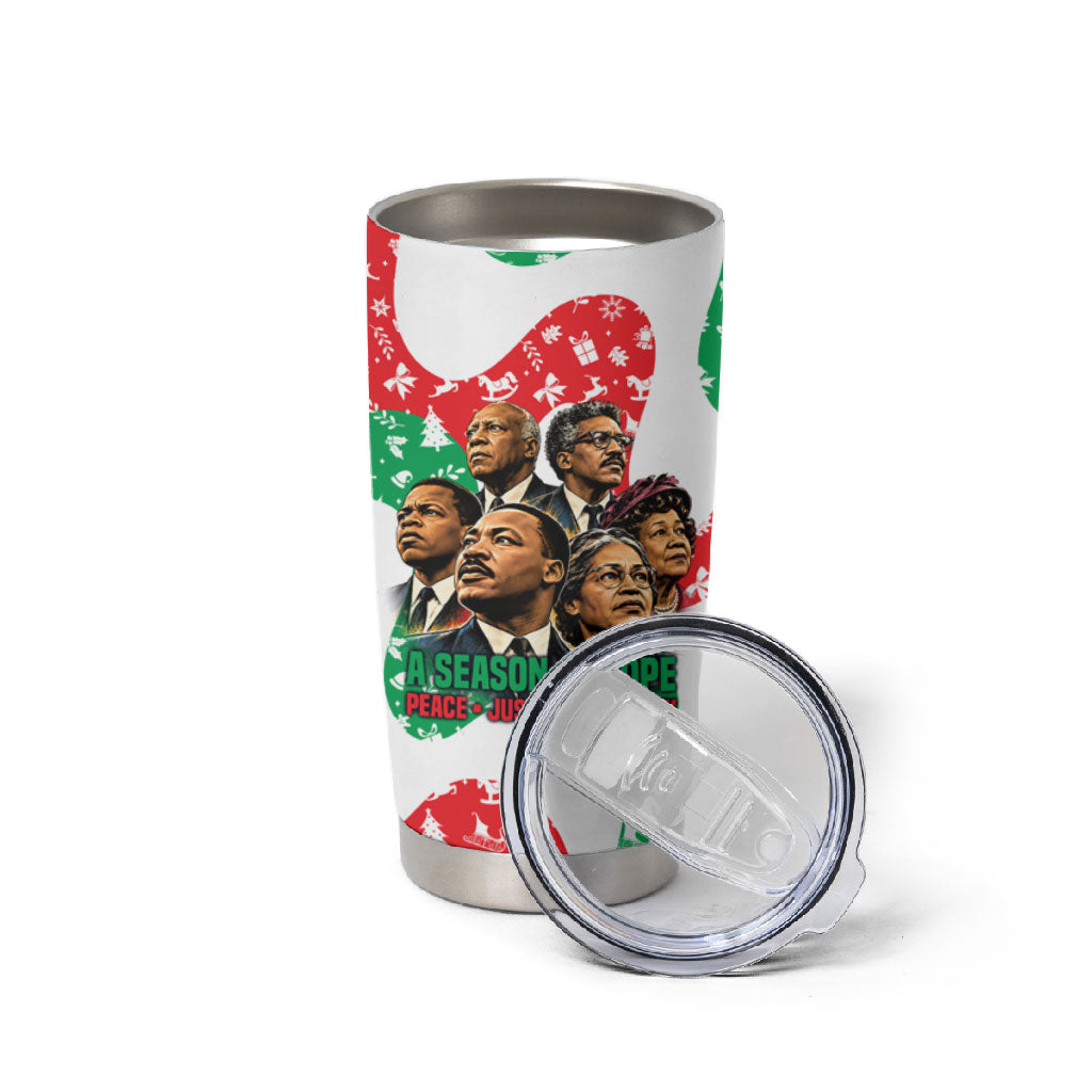 Civil Rights Leaders Christmas Tumbler Cup Vintage Black History Hope Freedom Art