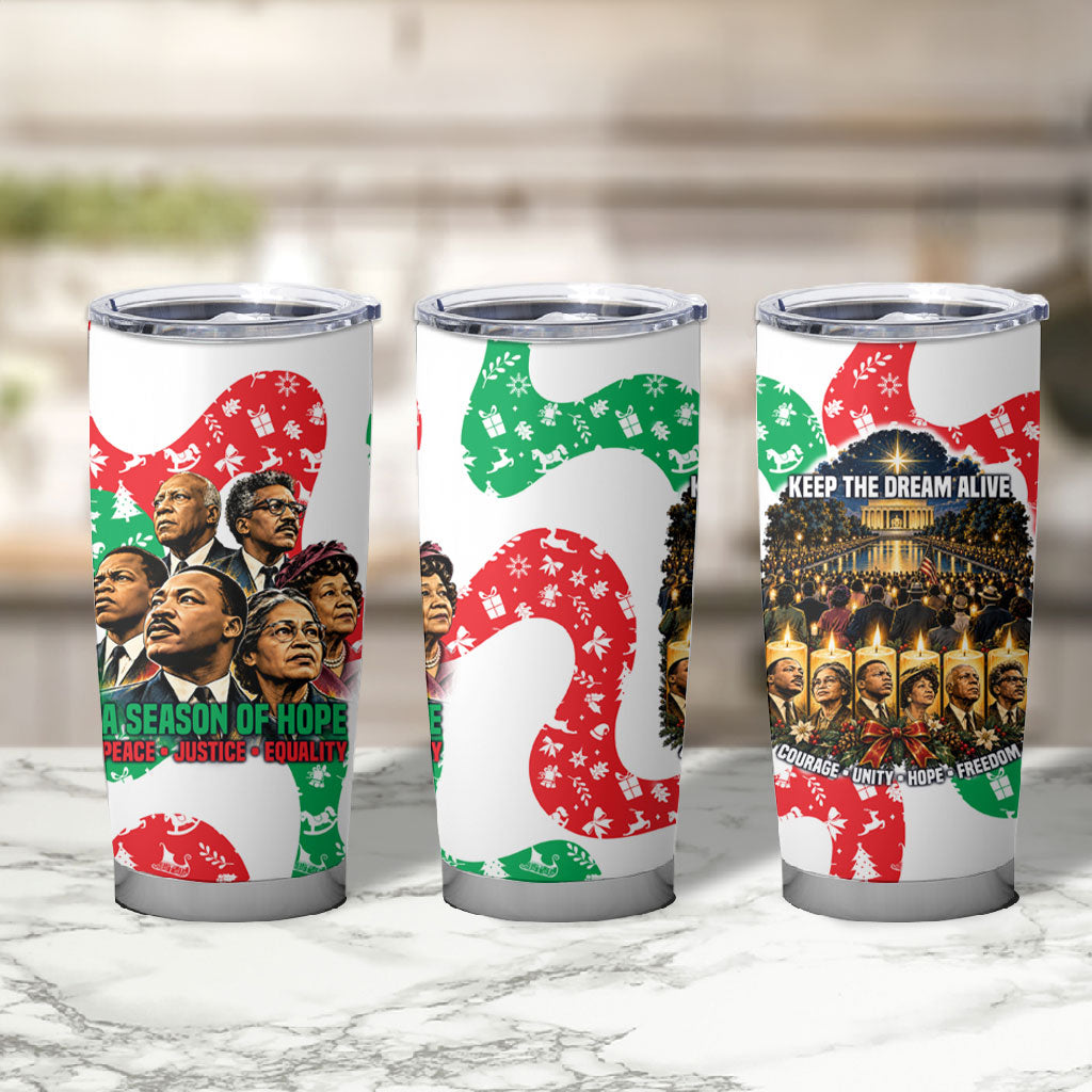 Civil Rights Leaders Christmas Tumbler Cup Vintage Black History Hope Freedom Art
