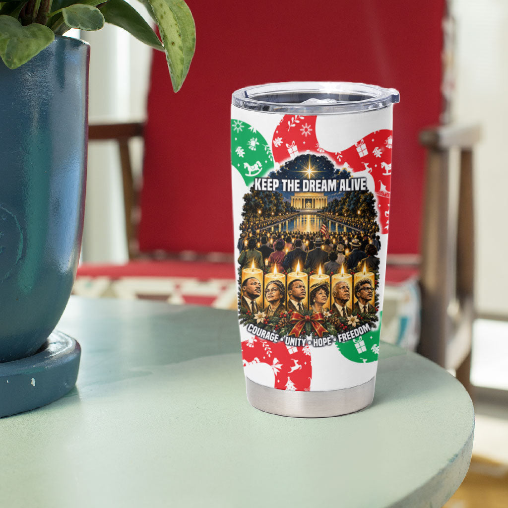 Civil Rights Leaders Christmas Tumbler Cup Vintage Black History Hope Freedom Art