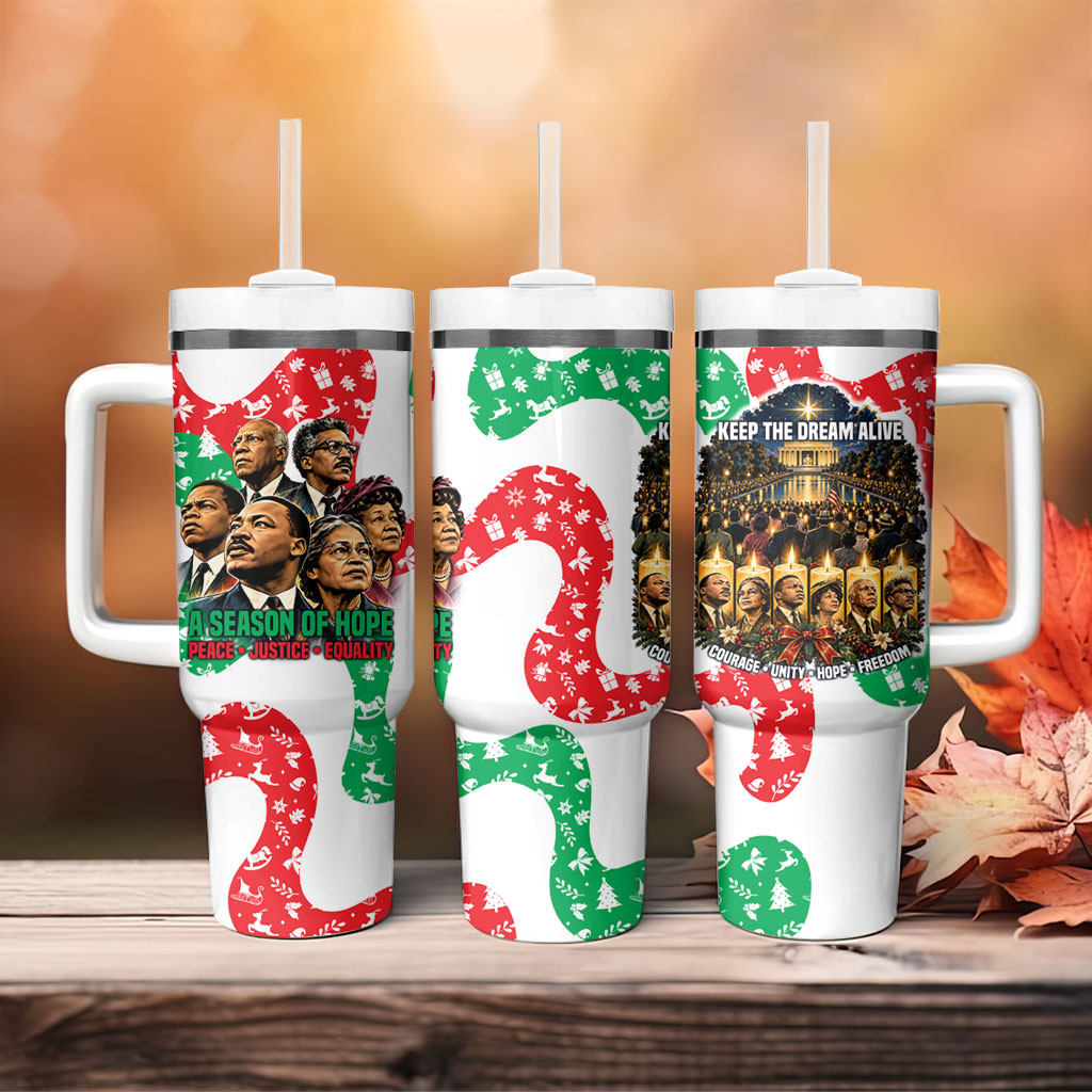 Civil Rights Leaders Christmas Tumbler With Handle Vintage Black History Hope Freedom Art