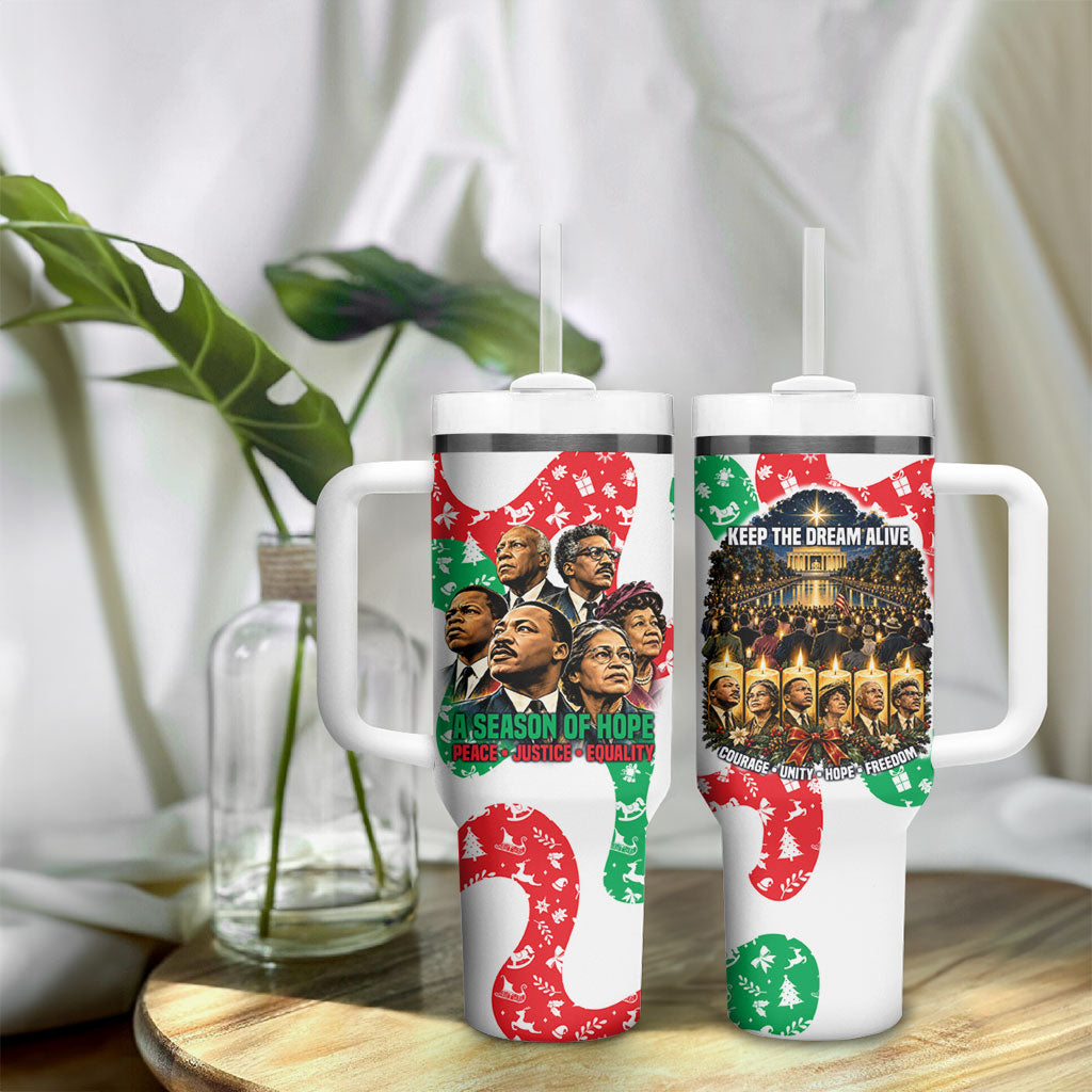 Civil Rights Leaders Christmas Tumbler With Handle Vintage Black History Hope Freedom Art