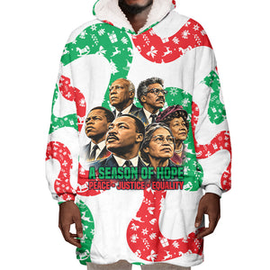 Civil Rights Leaders Christmas Wearable Blanket Hoodie Vintage Black History Hope Freedom Art