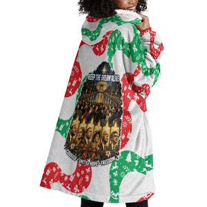 Civil Rights Leaders Christmas Wearable Blanket Hoodie Vintage Black History Hope Freedom Art