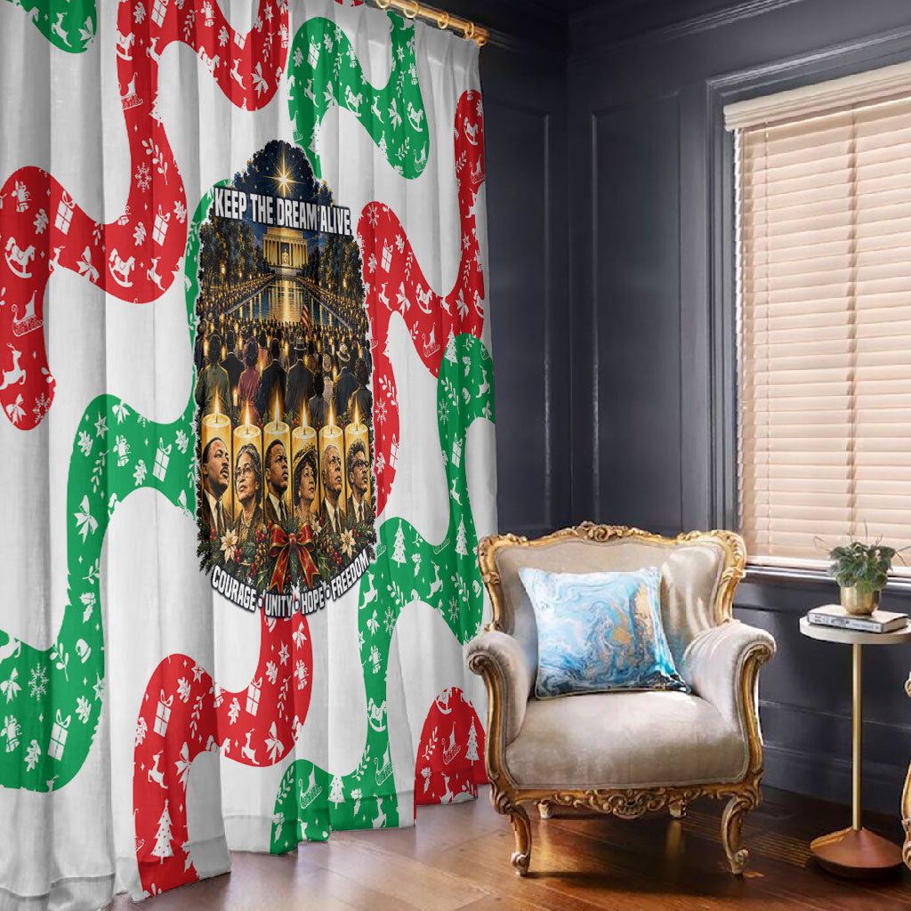 Civil Rights Leaders Christmas Window Curtain Vintage Black History Hope Freedom Art