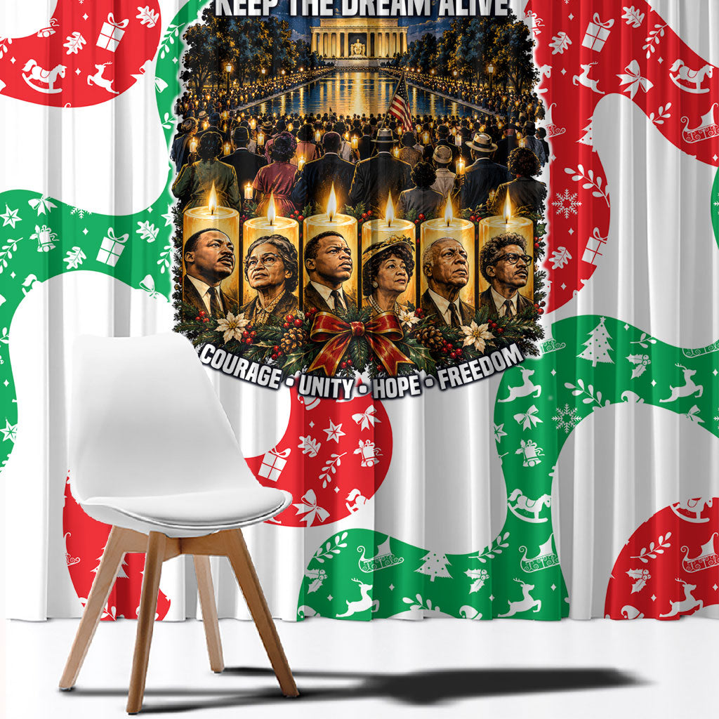 Civil Rights Leaders Christmas Window Curtain Vintage Black History Hope Freedom Art