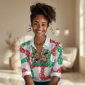 Civil Rights Leaders Christmas Women Casual Shirt Vintage Black History Hope Freedom Art
