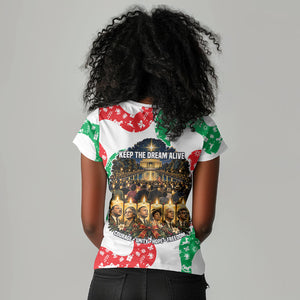 Civil Rights Leaders Christmas Women V-Neck T-Shirt Vintage Black History Hope Freedom Art