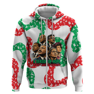 Civil Rights Leaders Christmas Zip Hoodie Vintage Black History Hope Freedom Art