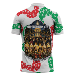 Civil Rights Leaders Christmas Zipper Polo Shirt Vintage Black History Hope Freedom Art