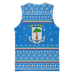 Equatorial Guinea Christmas Basketball Jersey Nzalang Noel Eagle Flag Snowflakes - African Pride