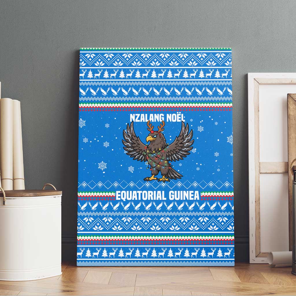 Equatorial Guinea Christmas Canvas Wall Art Nzalang Noel Eagle Flag Snowflakes - African Pride