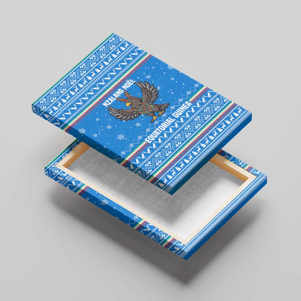 Equatorial Guinea Christmas Canvas Wall Art Nzalang Noel Eagle Flag Snowflakes - African Pride