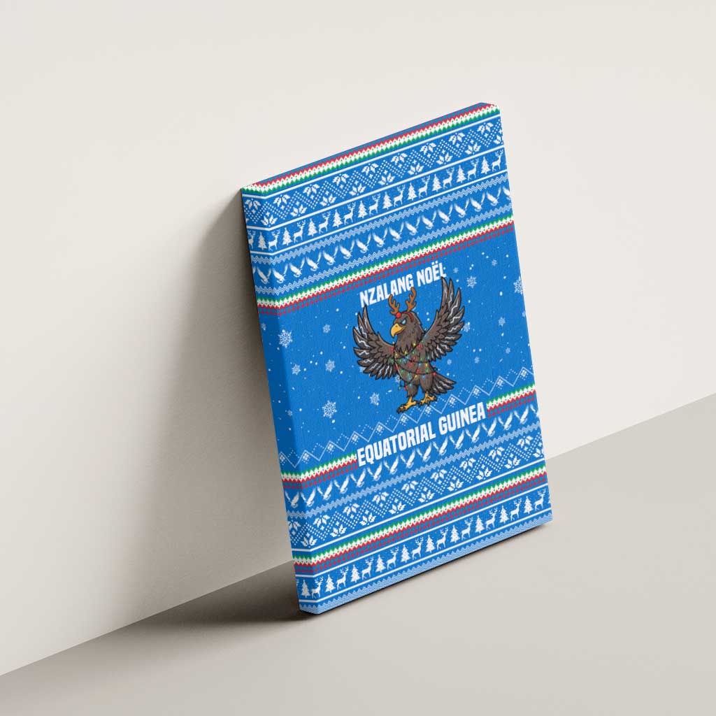 Equatorial Guinea Christmas Canvas Wall Art Nzalang Noel Eagle Flag Snowflakes - African Pride