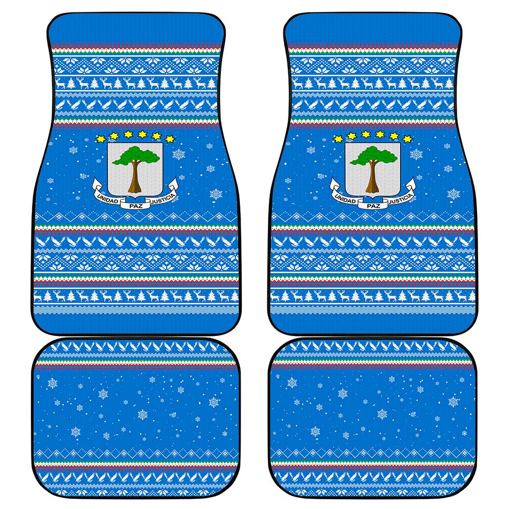 Equatorial Guinea Christmas Car Mats Nzalang Noel Eagle Flag Snowflakes - African Pride