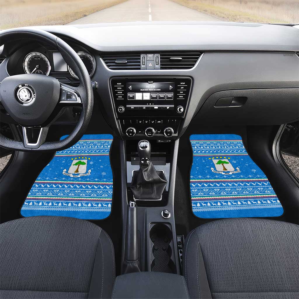 Equatorial Guinea Christmas Car Mats Nzalang Noel Eagle Flag Snowflakes - African Pride