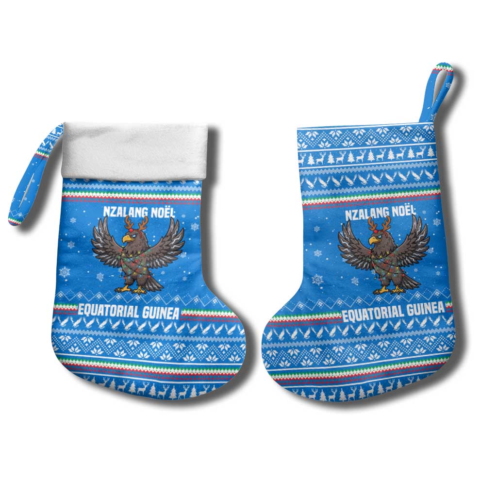 Equatorial Guinea Christmas Stocking Nzalang Noel Eagle Flag Snowflakes - African Pride