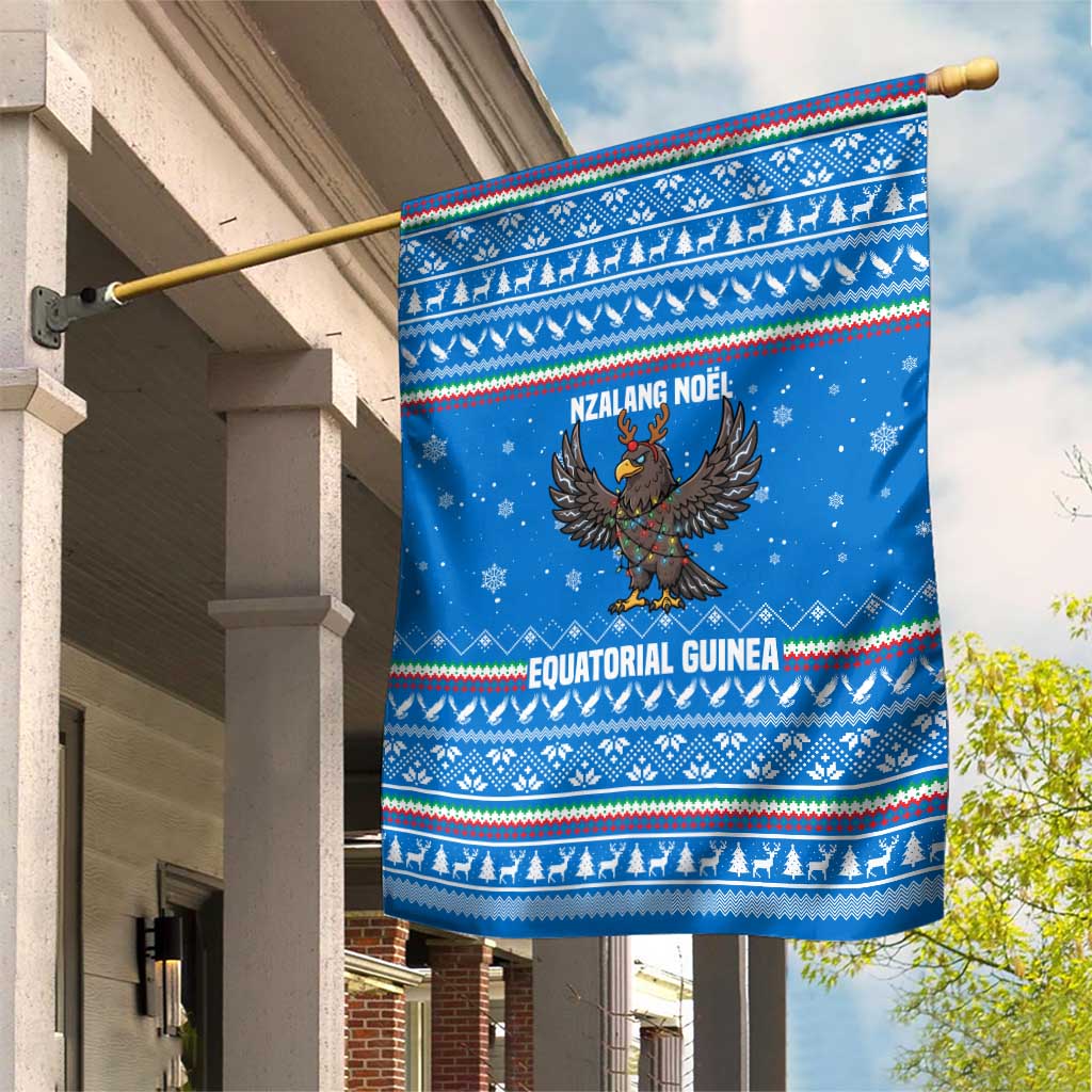 Equatorial Guinea Christmas Garden Flag Nzalang Noel Eagle Flag Snowflakes - African Pride