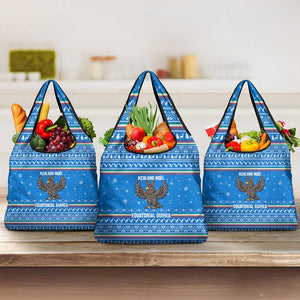 Equatorial Guinea Christmas Grocery Bag Nzalang Noel Eagle Flag Snowflakes - African Pride