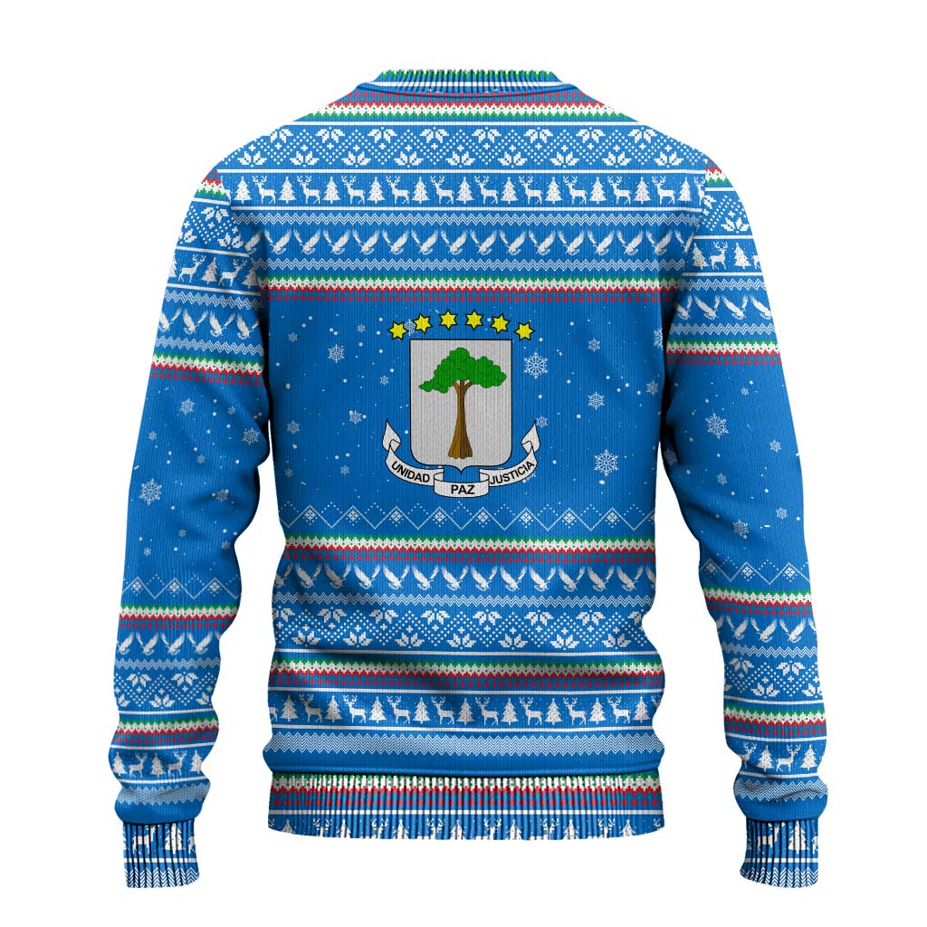 Equatorial Guinea Christmas Ugly Christmas Sweater Nzalang Noel Eagle Flag Snowflakes - African Pride