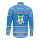 Equatorial Guinea Christmas Long Sleeve Button Shirt Nzalang Noel Eagle Flag Snowflakes - African Pride