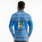 Equatorial Guinea Christmas Long Sleeve Polo Shirt Nzalang Noel Eagle Flag Snowflakes - African Pride