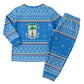 Equatorial Guinea Christmas Pajama Set Nzalang Noel Eagle Flag Snowflakes - African Pride