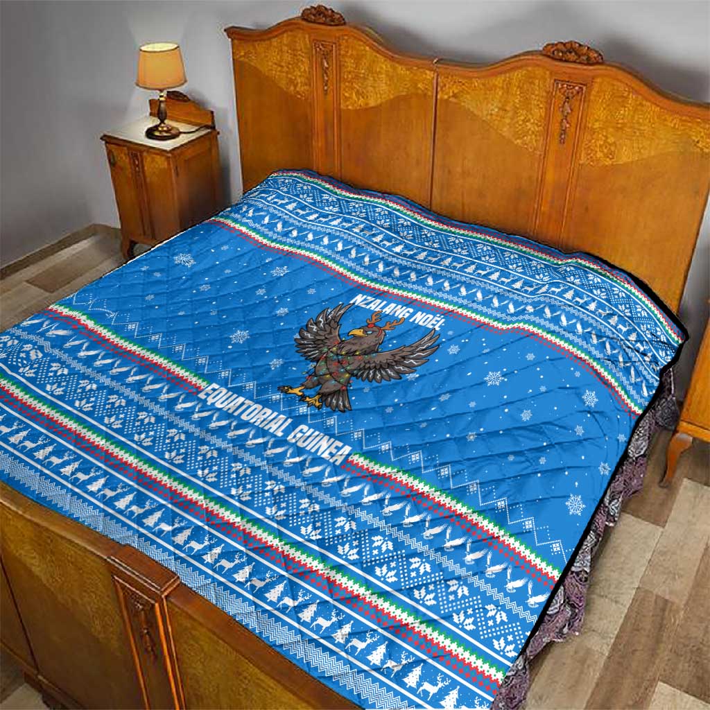 Equatorial Guinea Christmas Quilt Nzalang Noel Eagle Flag Snowflakes - African Pride