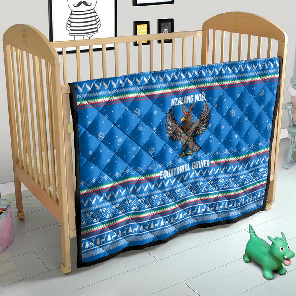 Equatorial Guinea Christmas Quilt Nzalang Noel Eagle Flag Snowflakes - African Pride