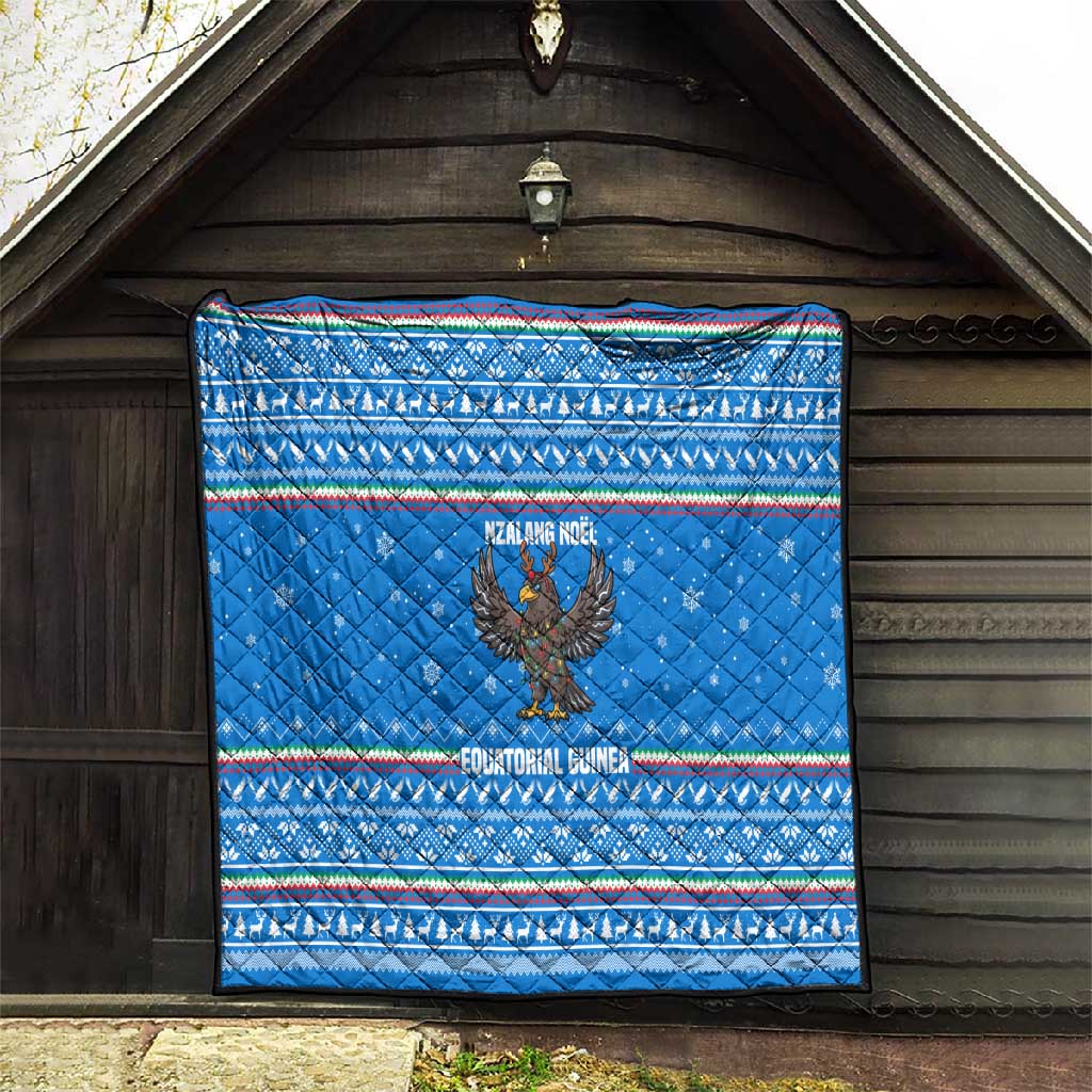 Equatorial Guinea Christmas Quilt Nzalang Noel Eagle Flag Snowflakes - African Pride