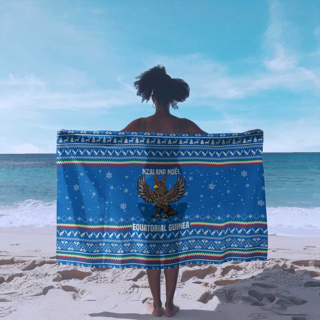 Equatorial Guinea Christmas Sarong Nzalang Noel Eagle Flag Snowflakes - African Pride