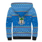 Equatorial Guinea Christmas Sherpa Hoodie Nzalang Noel Eagle Flag Snowflakes - African Pride