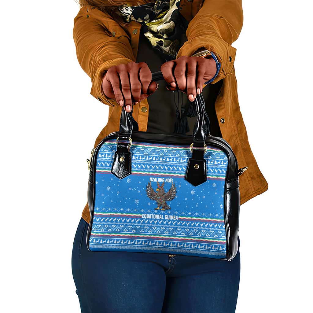 Equatorial Guinea Christmas Shoulder Handbag Nzalang Noel Eagle Flag Snowflakes - African Pride