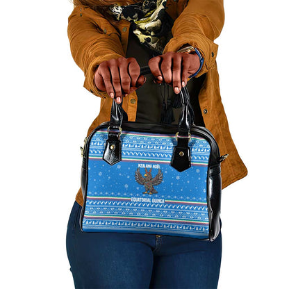 Equatorial Guinea Christmas Shoulder Handbag Nzalang Noel Eagle Flag Snowflakes - African Pride
