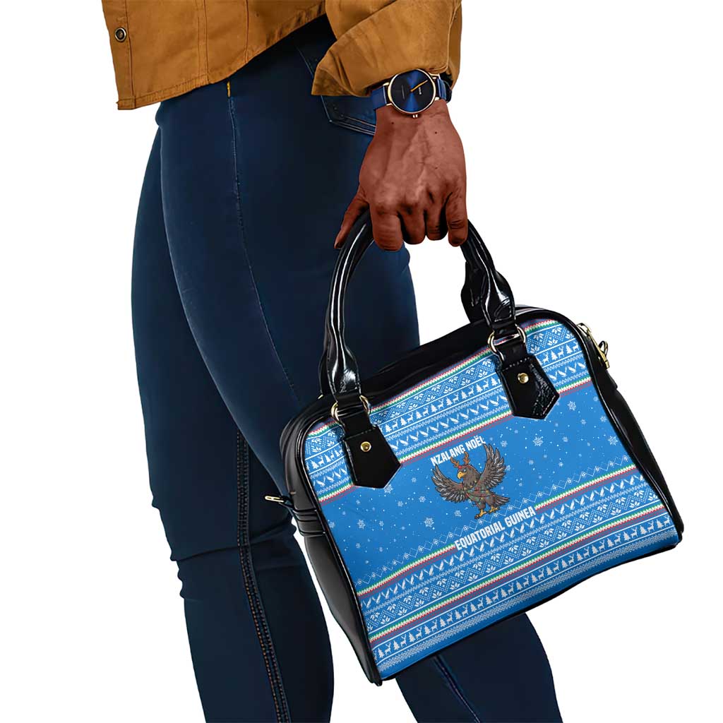 Equatorial Guinea Christmas Shoulder Handbag Nzalang Noel Eagle Flag Snowflakes - African Pride